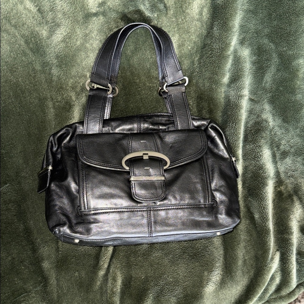 Vintage 1990’s NWOT Charles David Black Lambskin Leather Tote